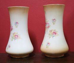 Pair of Crown Devon Blush Ware Vases 