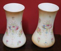 Pair of Crown Devon Blush Ware Vases 