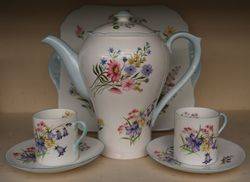 14 Piece Shelley Wild Flower Coffee Set