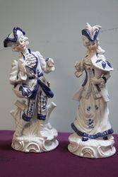 Pair of 20th Continental China Figures  #