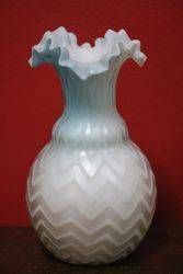 Victorian Blue Satin Glass Vase 