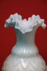 Victorian Blue Satin Glass Vase 