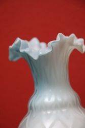 Victorian Blue Satin Glass Vase 