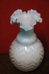 Victorian Blue Satin Glass Vase 