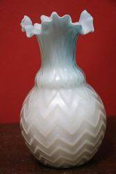 Victorian Blue Satin Glass Vase 