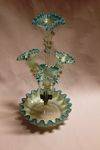 19th Century Vaseline Glass 4 Branch Epergne 