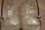 Mid Victorian Quality 4 Bottle Tantalus On Silver Plated Stand C1860