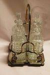 Mid Victorian Quality 4 Bottle Tantalus On Silver Plated Stand C1860