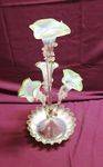 19th Century Vasoline Glass 4 Branch Epergne 