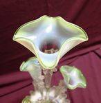 19th Century Vasoline Glass 4 Branch Epergne 