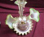 19th Century Vasoline Glass 4 Branch Epergne 