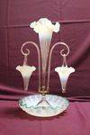 19th Century Vasoline Glass Epergne