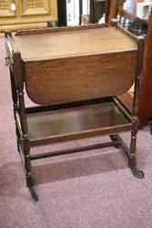 Quality Oak Trolley with Drawer + Drop Side 