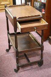 Quality Oak Trolley with Drawer + Drop Side 