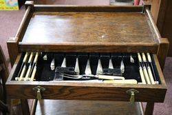 Early 20th Century Tea Trolley + Cutlery Canteen 