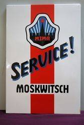 Moskwitsch Service Enamel Advertising Sign #