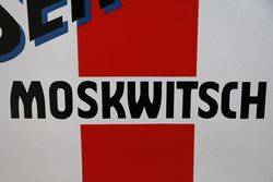 Moskwitsch Service Enamel Advertising Sign 