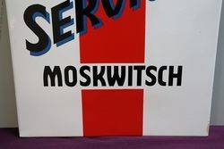 Moskwitsch Service Enamel Advertising Sign 