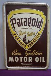 Paragold Motor Oil Embossed Tin Advertising Sign #