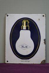 XLN Light Bulb Enamel Advertising Sign #
