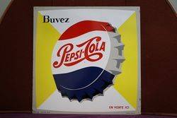 Pepsi Cola Tin Advertising Sign 