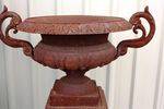  Cast Iron Campana Urn On Stand 