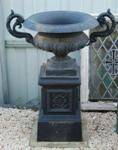 Small Cast Iron Cana Urn on Stand --- CI 15