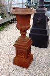 Cast Iron Romano Urn on Tudor Base