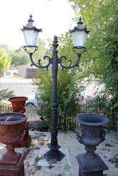 Cast Iron Tudor 2 Branch Garden Lamp