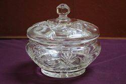 A Quality Cut Glass Bowl + Cover #