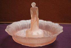 Pink Glass Art Deco Sowerby 'Rose' Float Bowl #