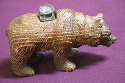 Carved Bear InkWell