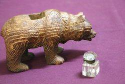 Carved Bear InkWell