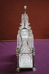 Wonderful Quality C19th Silver Plated 2 Bottle Cut Glass Tantalus 