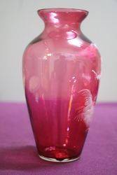 Antique Mary Gregory Ruby Vase 