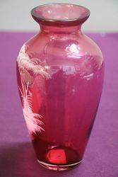 Antique Mary Gregory Ruby Vase 