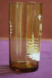 VIctorian Amber Mary Gregory Tumbler  