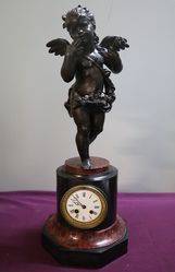 C19th French Marble & Spelter Clock.#