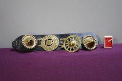 Set Of 3 Horse Brasses On Leather Strap 