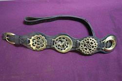 Set Of 4 Horse Brasses On Leather Strap #