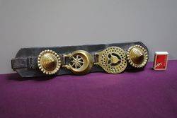 Set Of 4 Horse Brasses On Leather Strap 