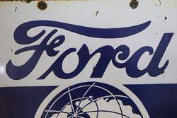 Ford Agence Service 1947 Doubled Sided Enamel Advertising Sign 