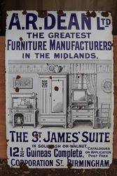 ARDean Furniture Enamel Advertising Sign 