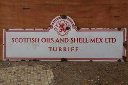 Scottish Oils and Shell-mex Enamel Advertising Sign #