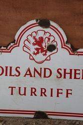 Scottish Oils and Shellmex Enamel Advertising Sign 