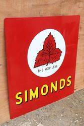 Simonds The Hop Leaf Enamel Advertising Sign