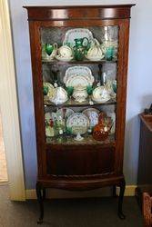 Antique Bow Front Mahogany Display Cabinet.#