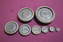 Full Set Of 8 Antique Cast Weights 