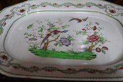 Late Victorian Copeland Spode Meat Platter andquotChelsea Birdandquot 