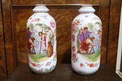 Pair OF Austrian Porcelain Vases C1900 